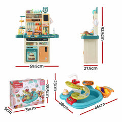 Keezi 2 Piece Kids Pretend Kitchen Playset Water Toys Fishing Game Food Play
