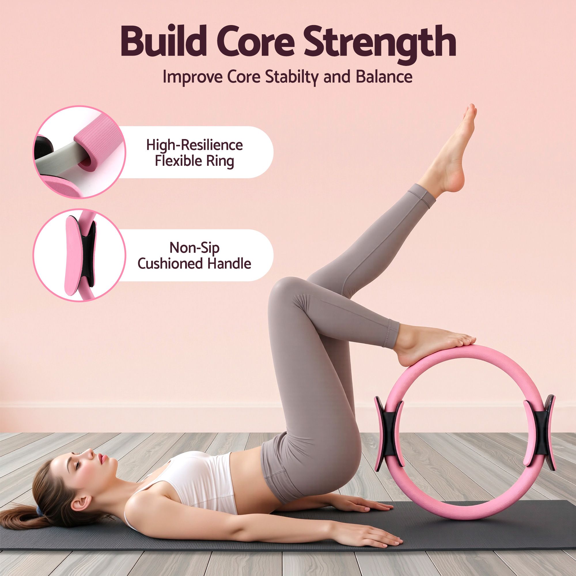 Everfit Pilates Ring Set for Women, 15pcs Home Workout Pilates Equipment with