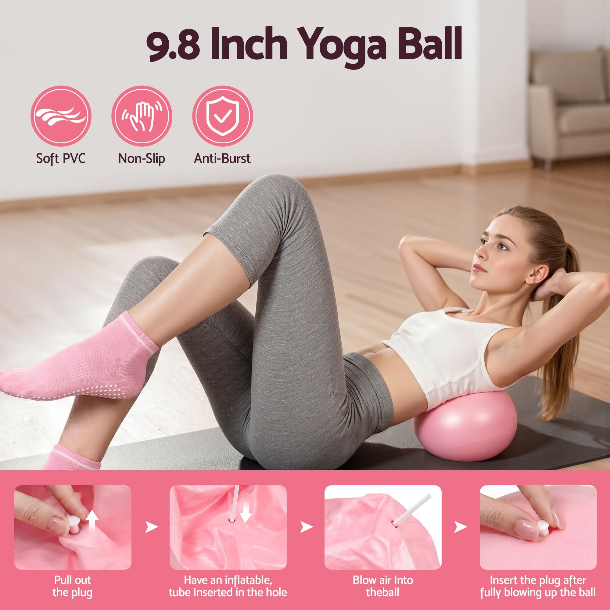 Everfit Pilates Ring Set for Women, 15pcs Home Workout Pilates Equipment with