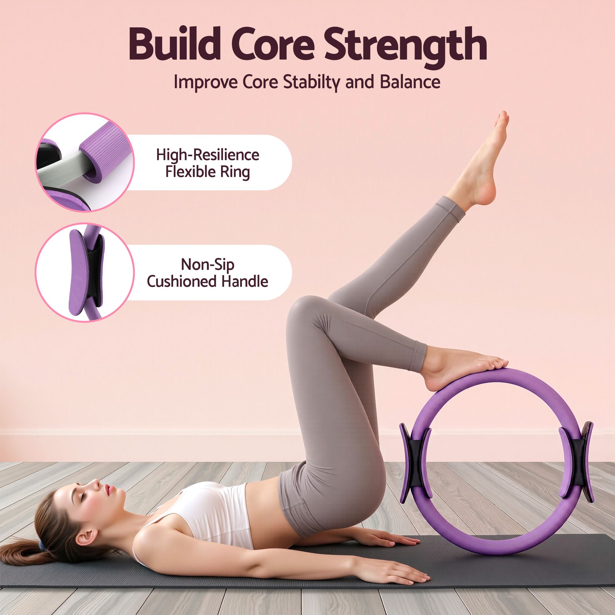 Everfit Pilates Ring Set for Women, 15pcs Home Workout Pilates Equipment with