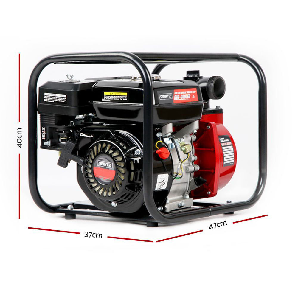 Giantz Petrol Water Pump 7HP Max, 2" High Flow 4-Stroke Engine Transfer Fire