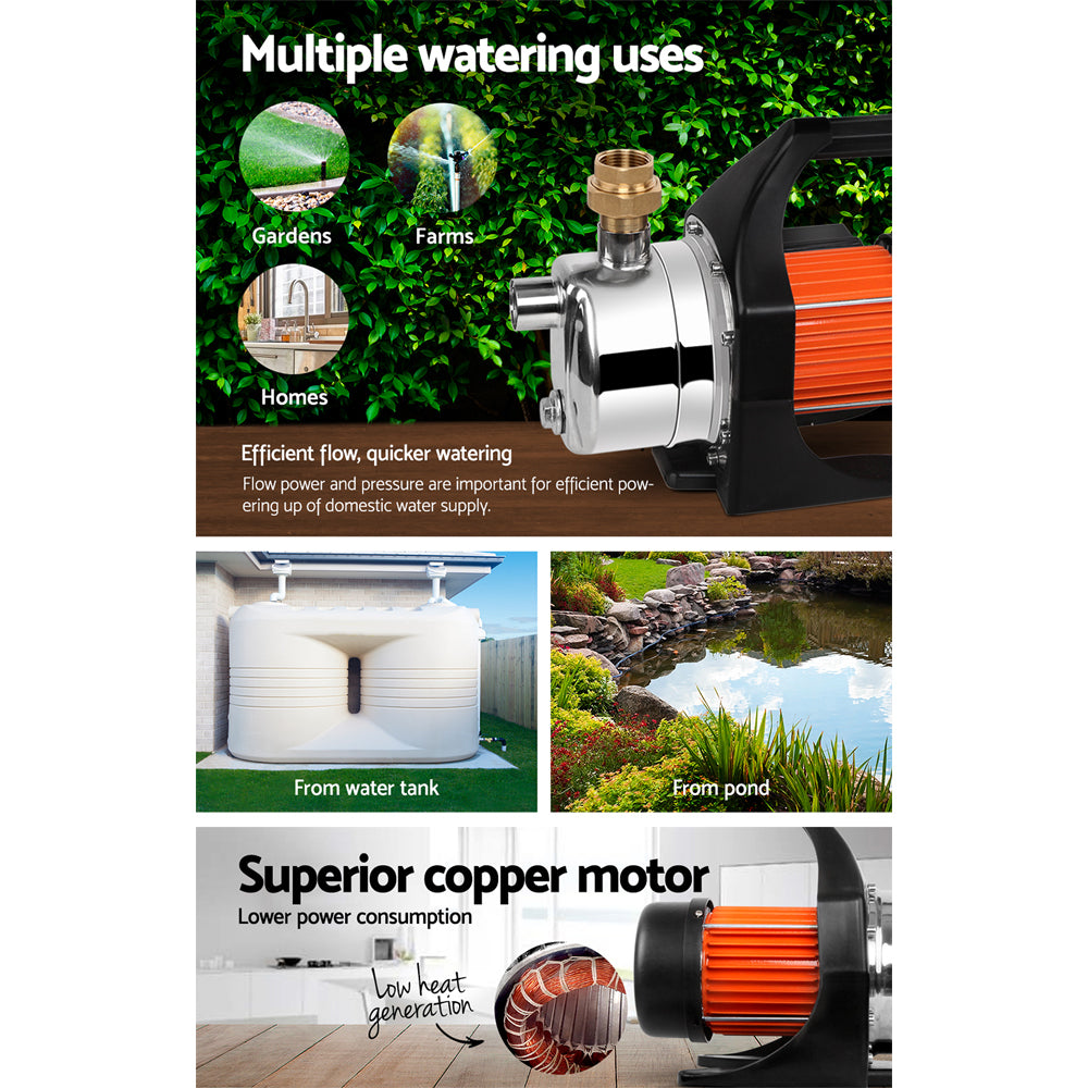 Giantz Garden Water Pump High Pressure 1500W Max. Tank Rain Farm Irrigation