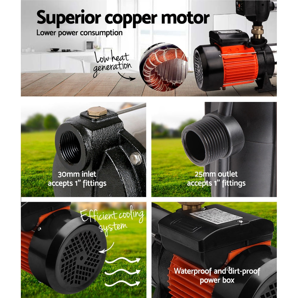 Giantz 1800W Max 5-Stage Garden Water Pump High Pressure Irrigation Booster