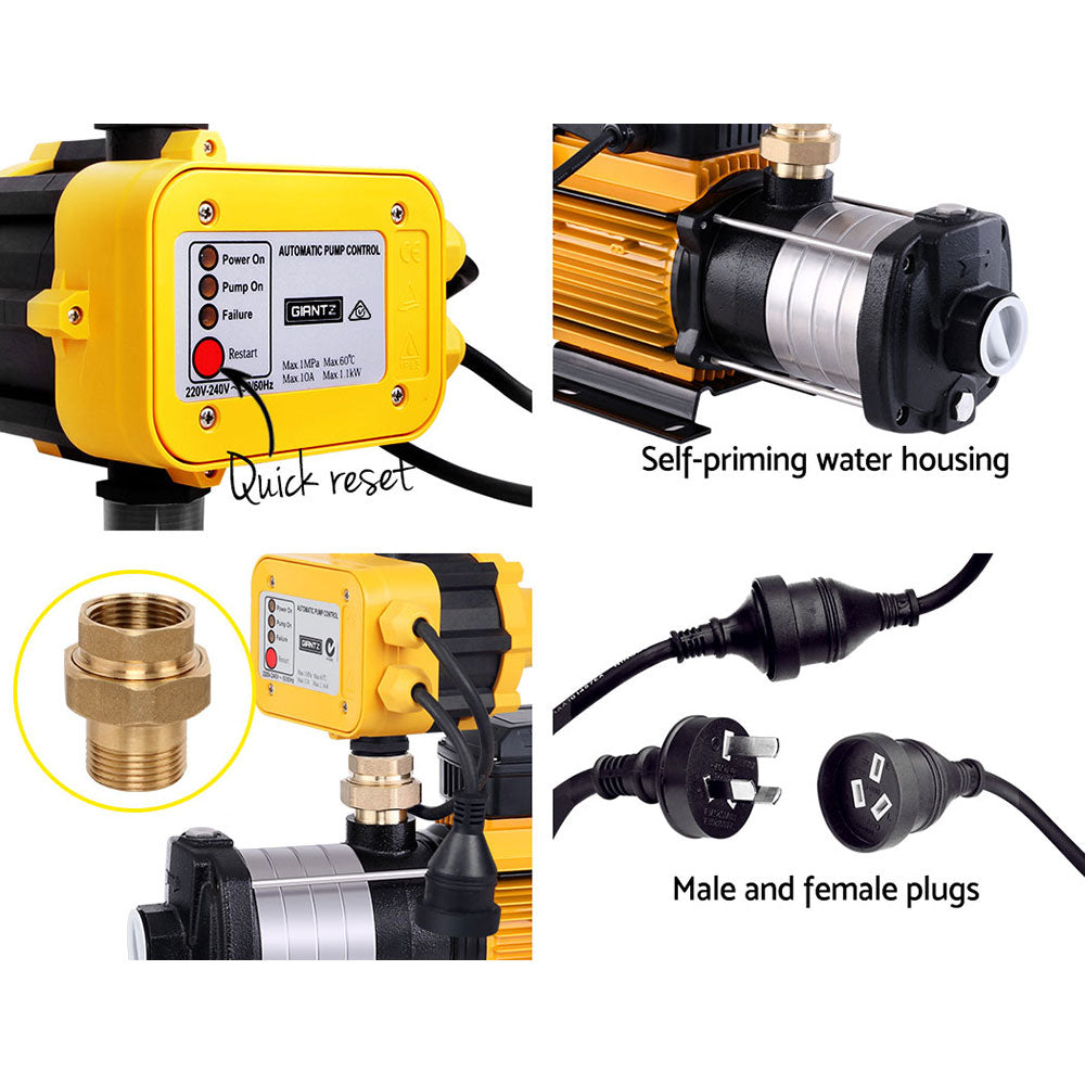 Giantz Garden Water Pump High Pressure 2000W Max 5 Stage Tank Irrigation