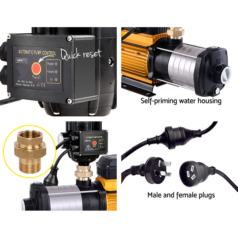 Giantz Garden Water Pump High Pressure 2500W Max 6-Stage Tank Irrigation