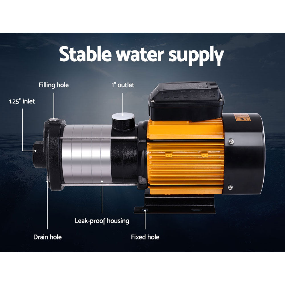 Giantz Garden Water Pump High Pressure 2500W Max 6-Stage Tank Irrigation