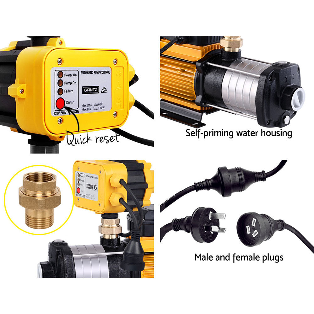 Giantz Garden Water Pump High Pressure 2500W Max 6-Stage Tank Irrigation