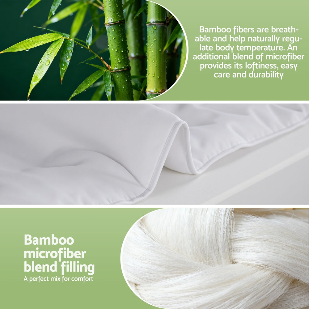 Giselle Bedding 200GSM Bamboo Quilt Summer Quilts All Season Doona Duvet Lightweight Super King - Free Delivery