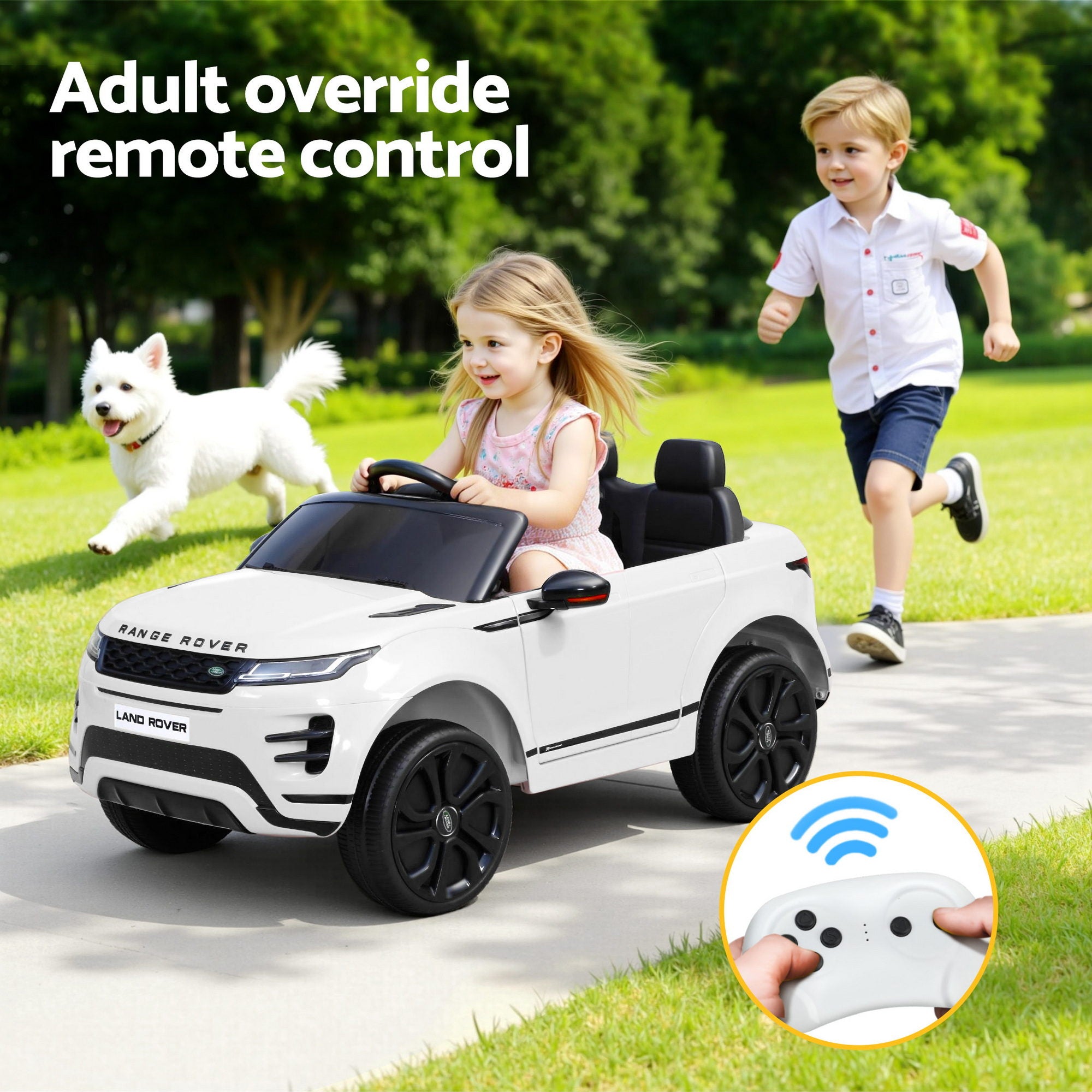 Rigo Ride On Car Kids Electric Ride On Cars Land Rover Licensed 12V White