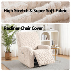 Artiss Recliner Chair Covers with Storage Side Pockets Beige