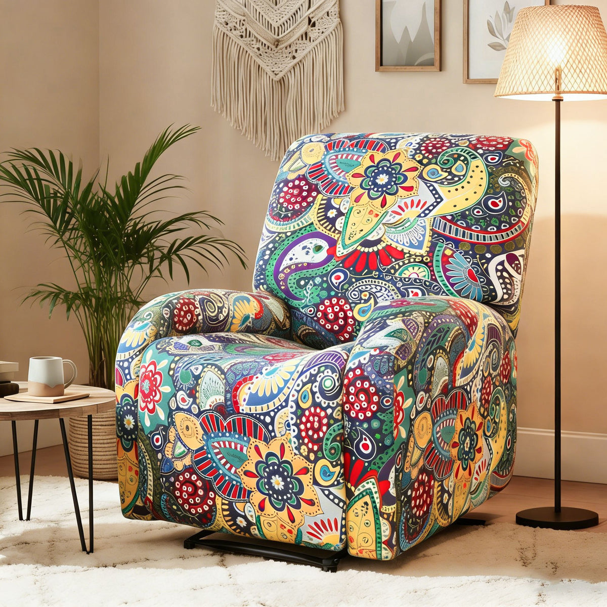 Artiss Stretch Kids Recliner Cover 4-Pieces Recliner Chair Slipcovers Printed