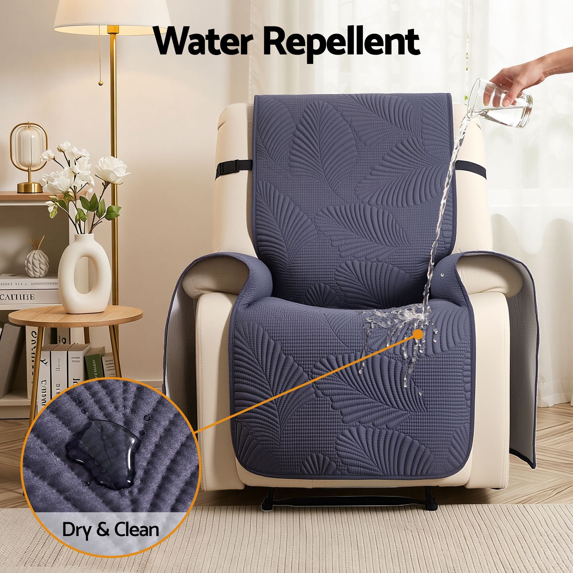 Artiss Quilted Recliner Chair Covers Water Repellent Recliner Slipcovers Grey
