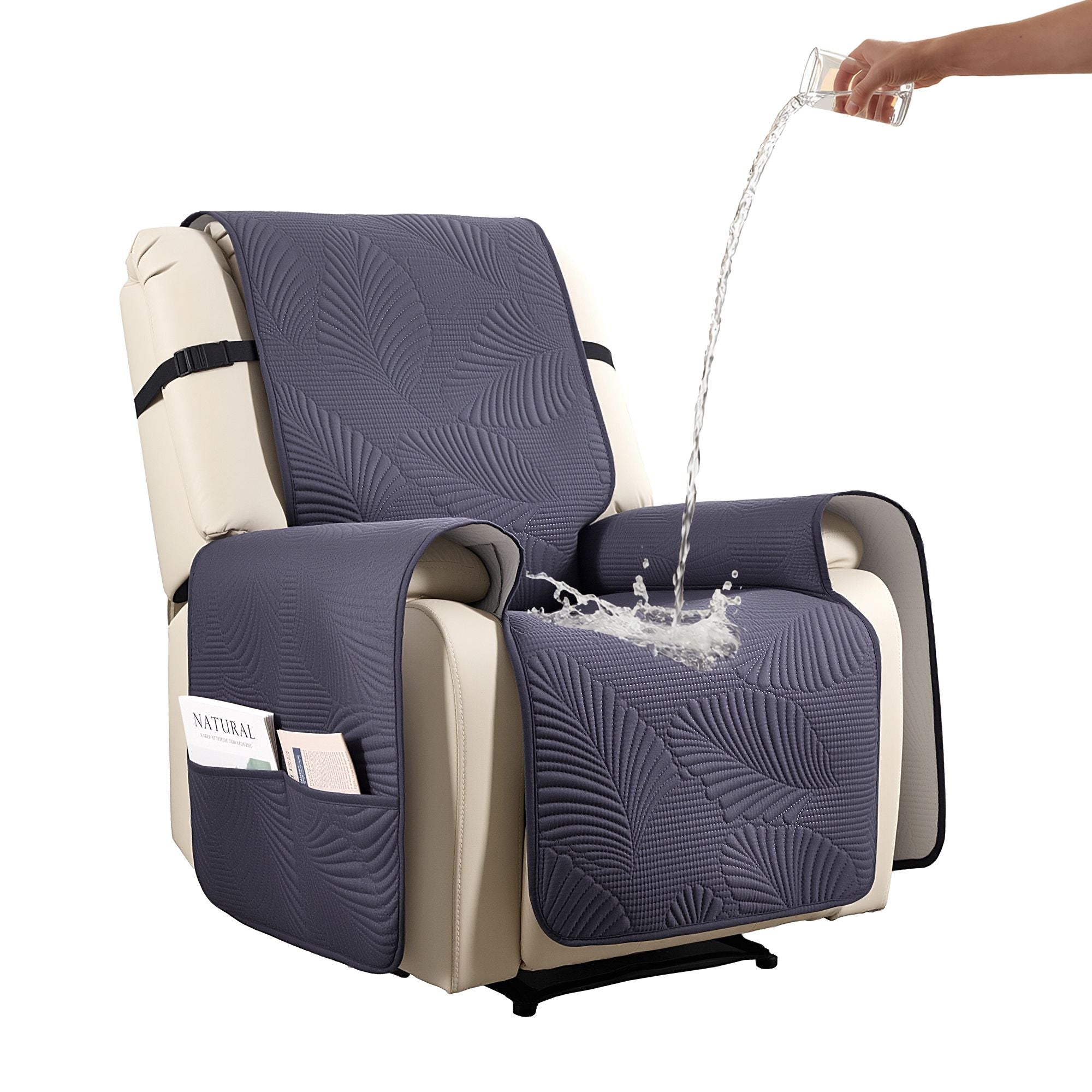 Artiss Quilted Recliner Chair Covers Water Repellent Recliner Slipcovers Grey