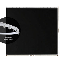Artiss Room Divider Curtain Ceiling Mounted Track Sets Flexible Black