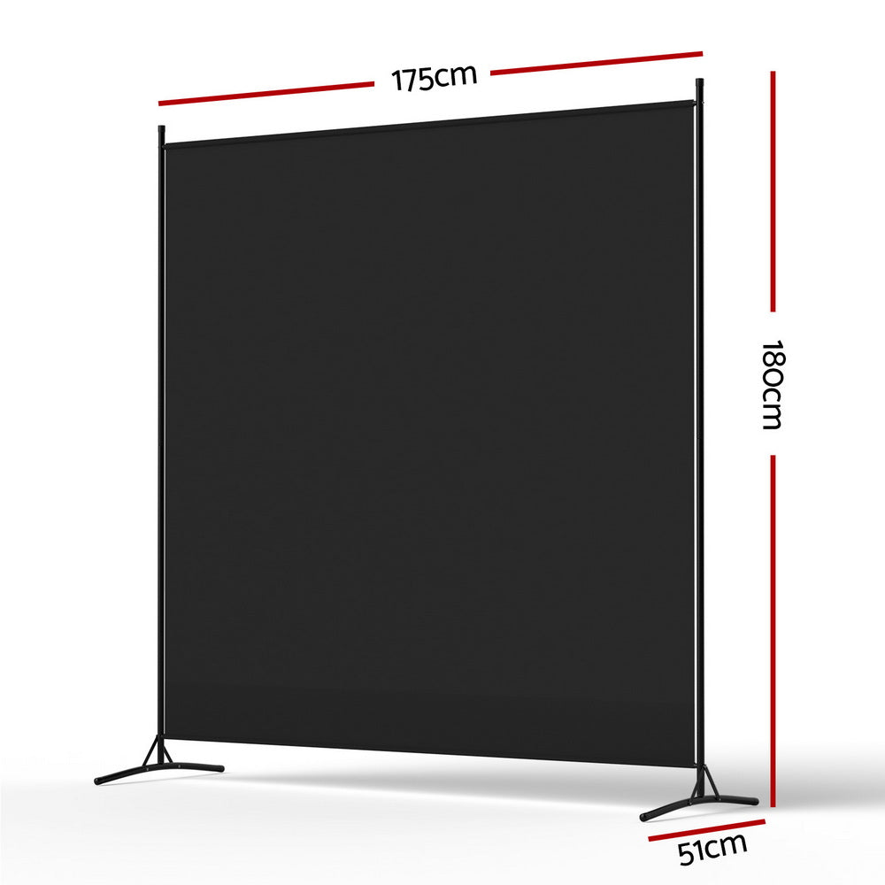 Artiss Room Divider Screen 175x180cm Fabric Black Free Delivery