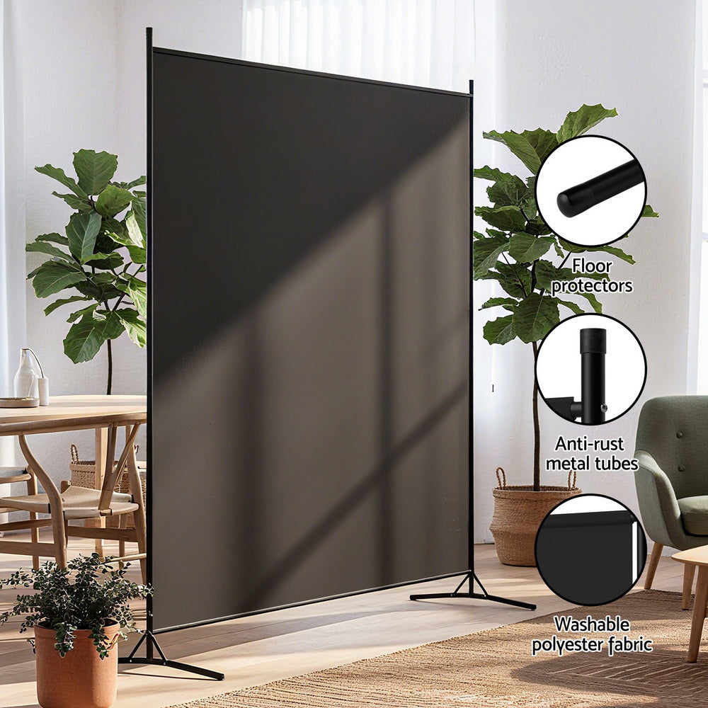 Artiss Room Divider Screen 175x180cm Fabric Black Free Delivery