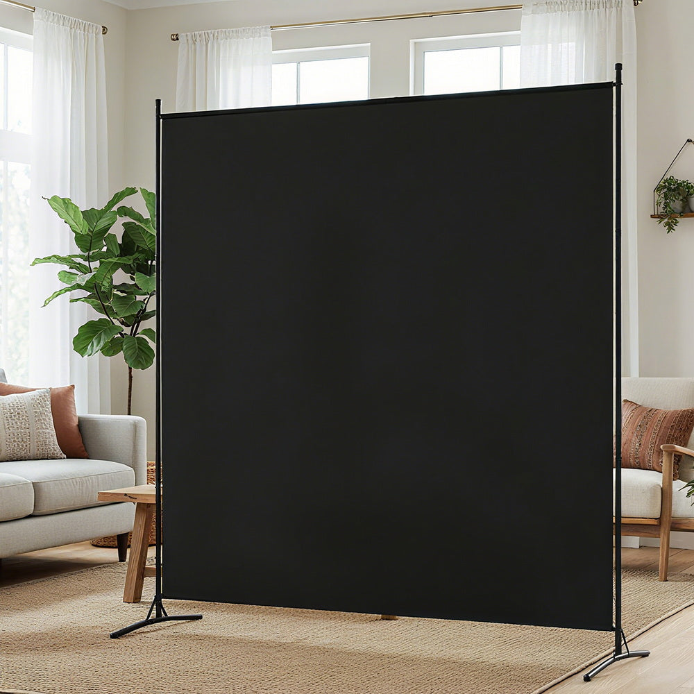 Artiss Room Divider Screen 175x180cm Fabric Black Free Delivery