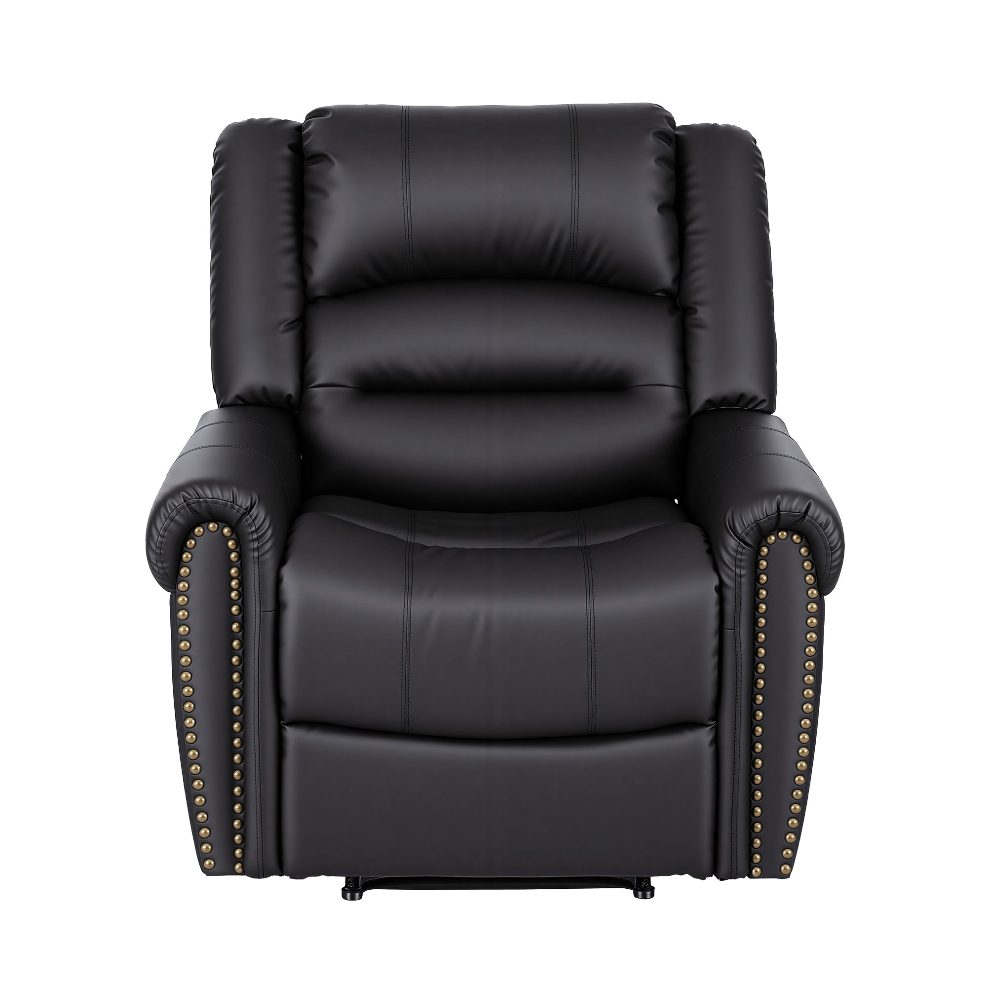 Artiss Leather Manual Recliner Chair with USB Charge Port, Overstuffed Armchair