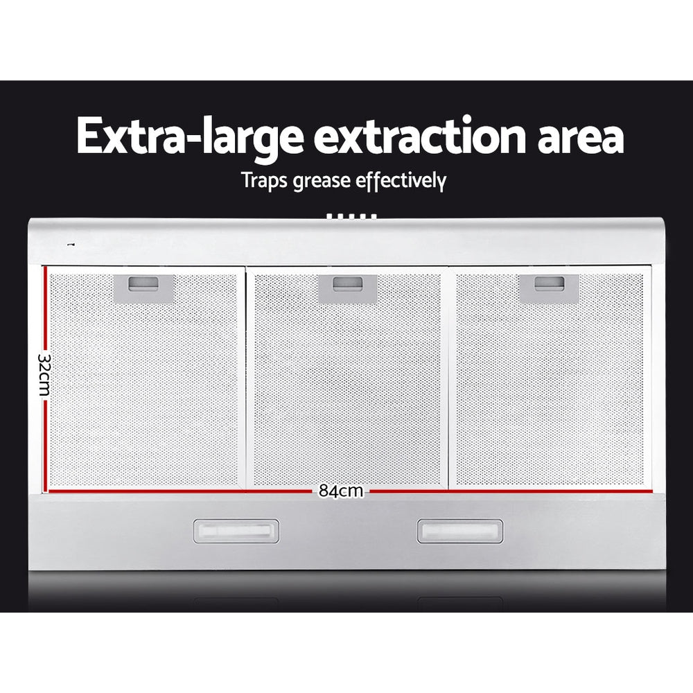 Devanti 900mm Range Hood 90cm Rangehood Kitchen Canopy LED Light Stainless Steel