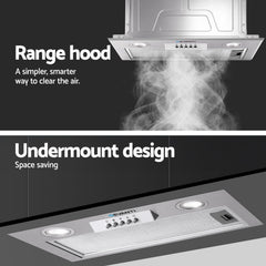 Devanti 520mm Range Hood 52cm Rangehood Stainless Steel