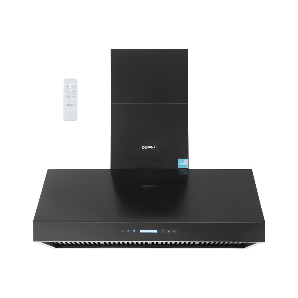 Devanti 1200mm Commercial BBQ Range Hood Dual Motor W/Remote Control Black