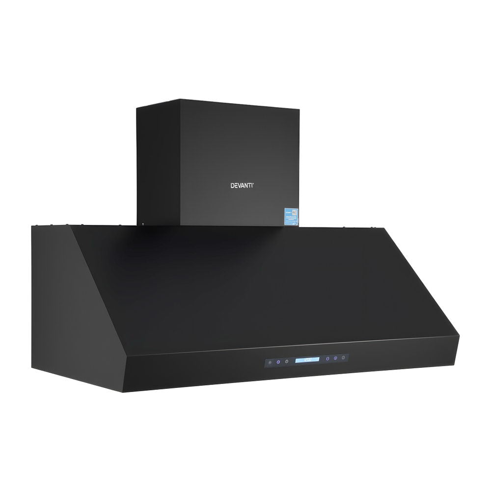 Devanti 1200mm Commercial BBQ Range Hood Dual Motor W/Remote Control Black
