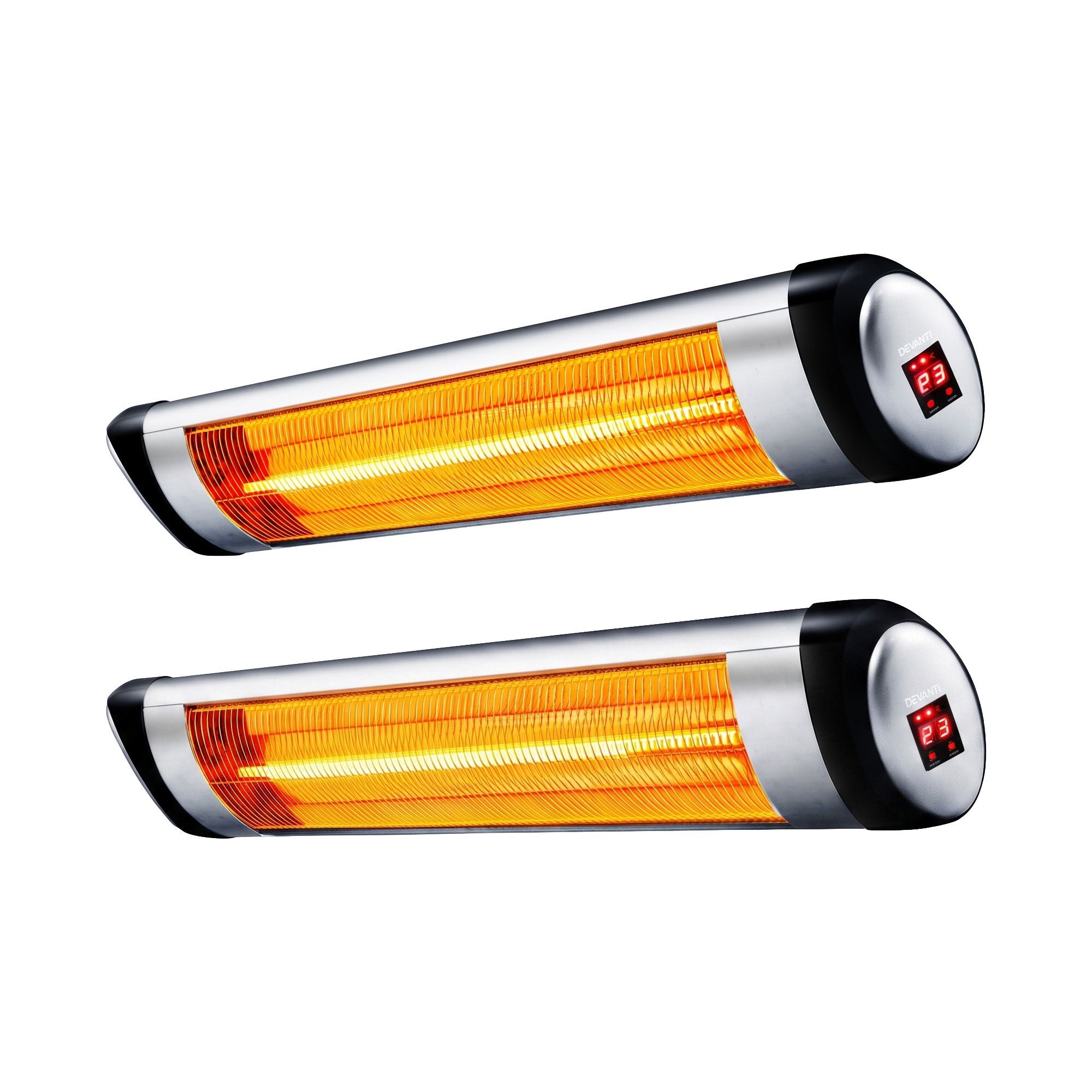 Devanti 2PCS Electric Radiant Strip Heater Indoor Outdoor Patio Remote Control