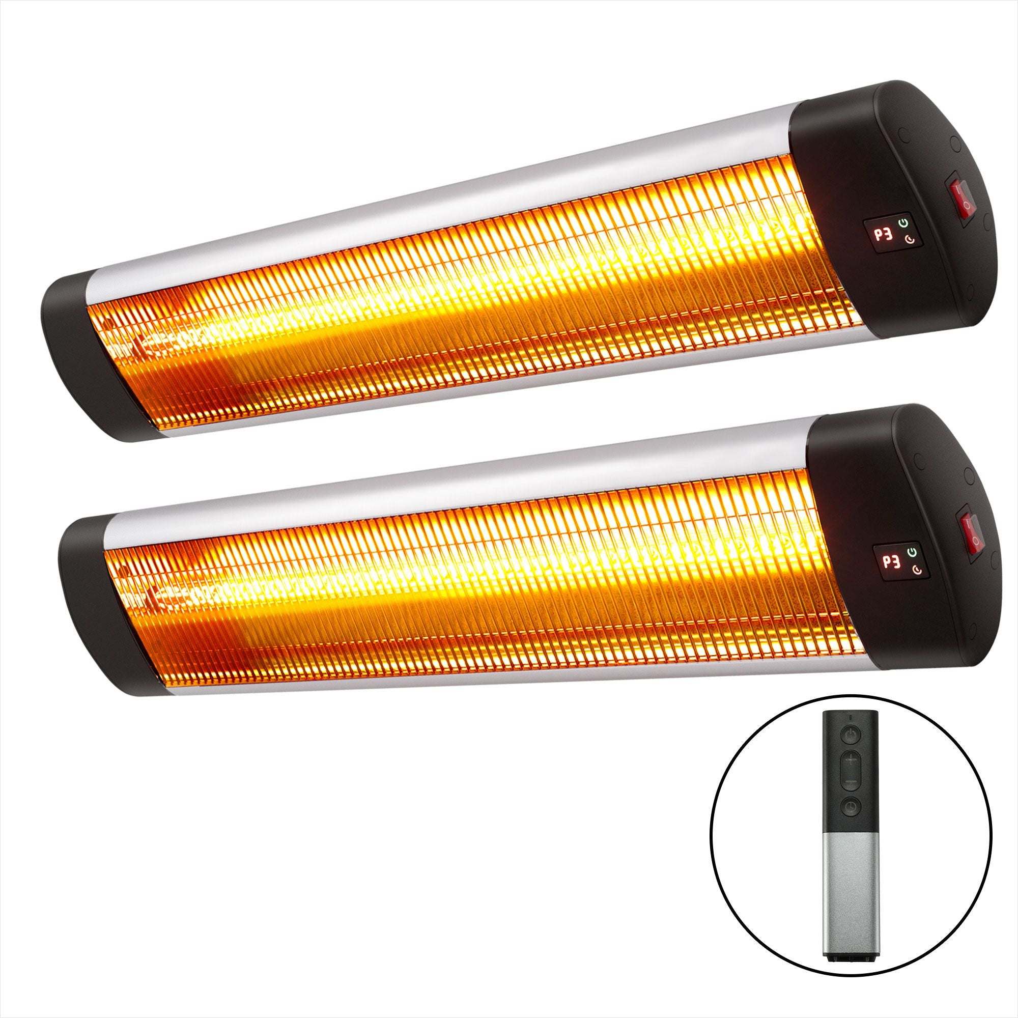 Devanti 2PCS Electric Radiant Strip Heater Outdoor Indoor Patio Infrared Heaters