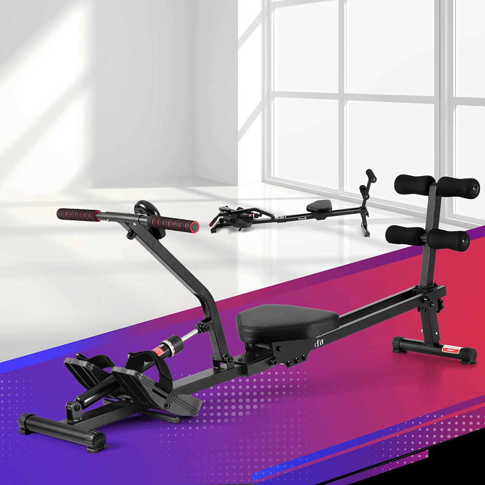 Everfit Hydraulic Rowing Machine Rower 12 Levels Resistance Exercise Fitness Gym