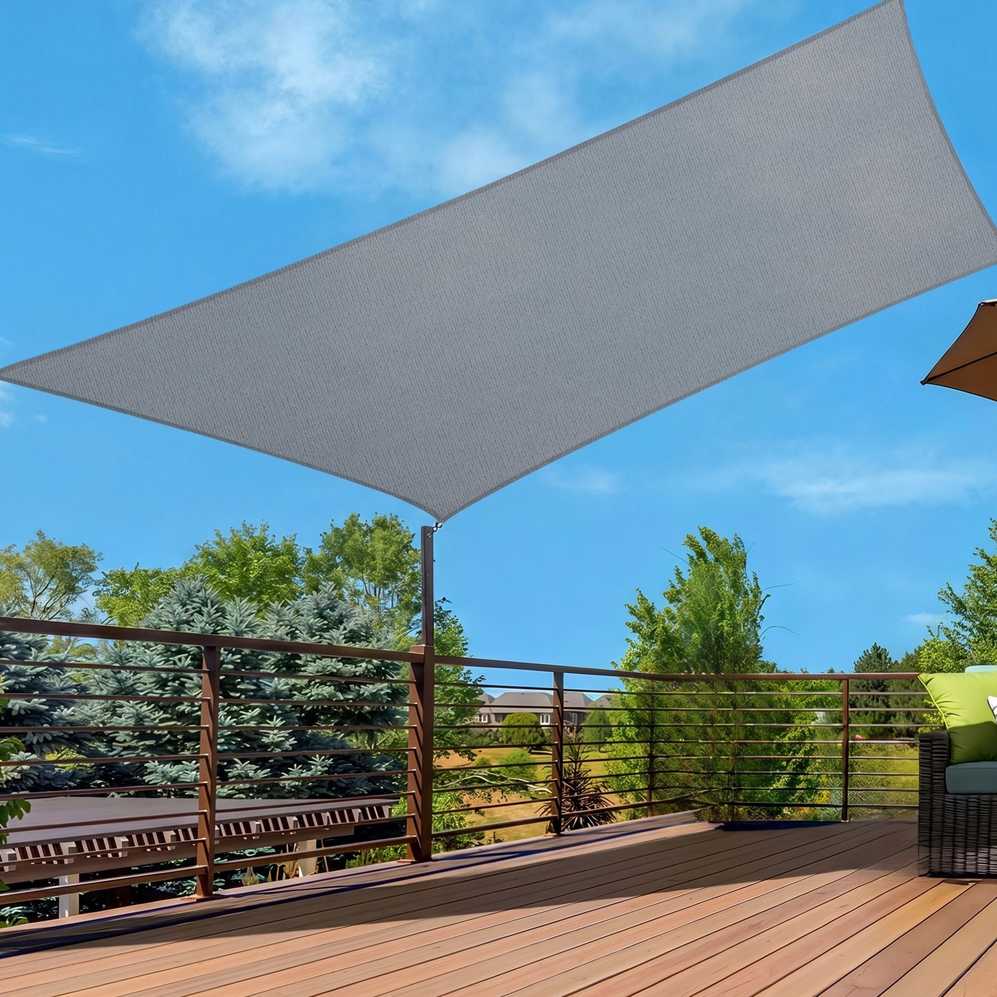 Instahut Sun Shade Sail Cloth 98% UV Block Outdoor Canopy Rectangle 2X5M Grey