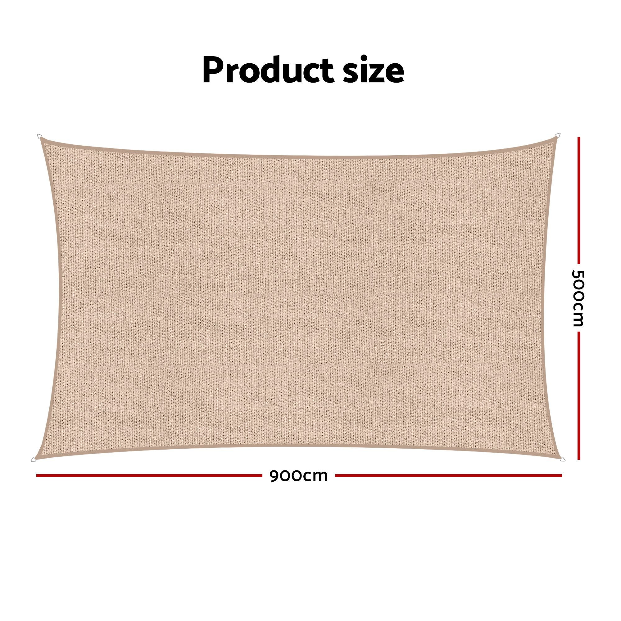Instahut Sun Shade Sail Cloth 98% UV Block Outdoor Canopy Rectangle 5X9M Beige