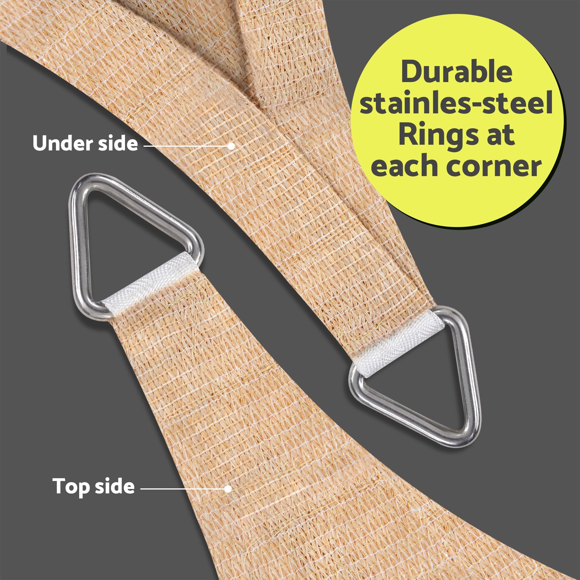 Instahut Sun Shade Sail Cloth 98% UV Block Outdoor Canopy Rectangle 5X9M Beige