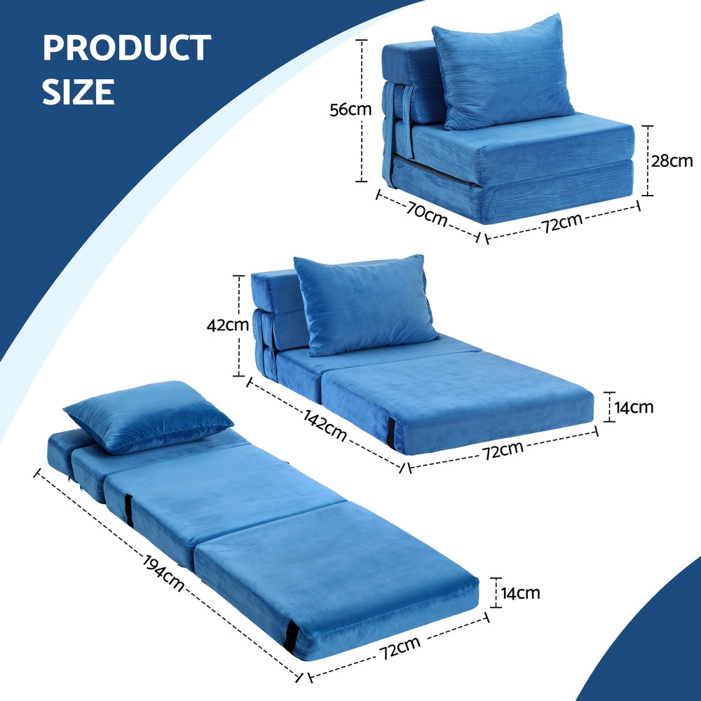Artiss Convertible Folding Sofa Bed Armless Lounger Foam Floor Sofas Futons