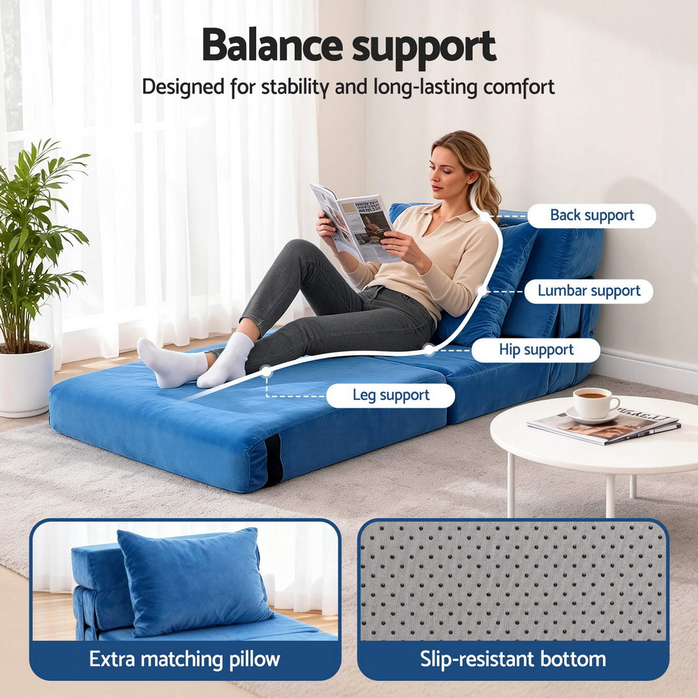 Artiss Convertible Folding Sofa Bed Armless Lounger Foam Floor Sofas Futons