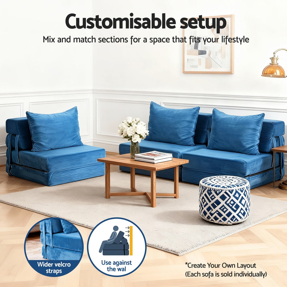 Artiss Convertible Folding Sofa Bed Armless Lounger Foam Floor Sofas Futons