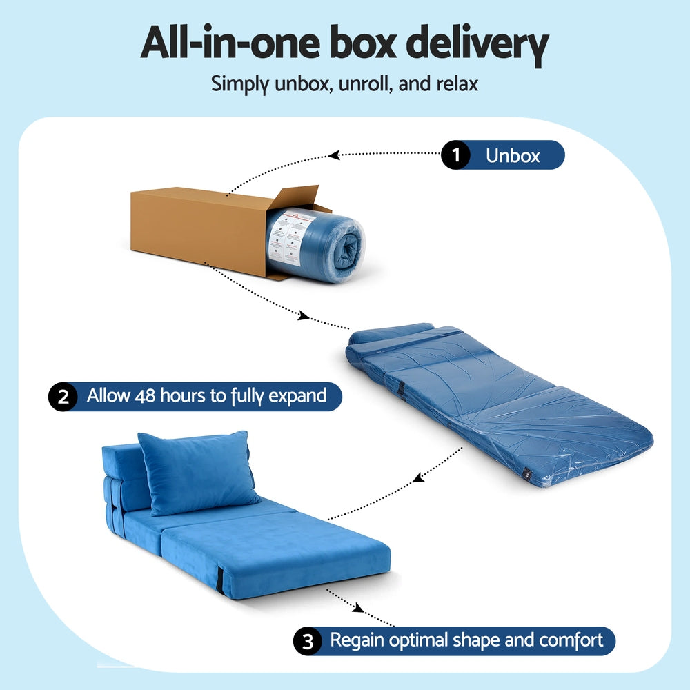 Artiss Convertible Folding Sofa Bed Armless Lounger Foam Floor Sofas Futons