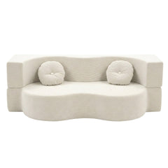 Artiss Folding Sofa Bed Floor Couch 2-in-1 Convertible Futon Loveseat Beige