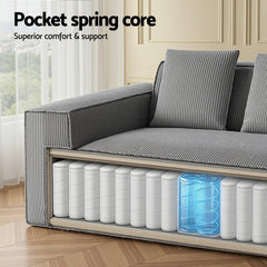 Artiss 2 Seater Sofa Loveseat Sofas Bed Couch No Assembly Corduroy Small Couches Apartement