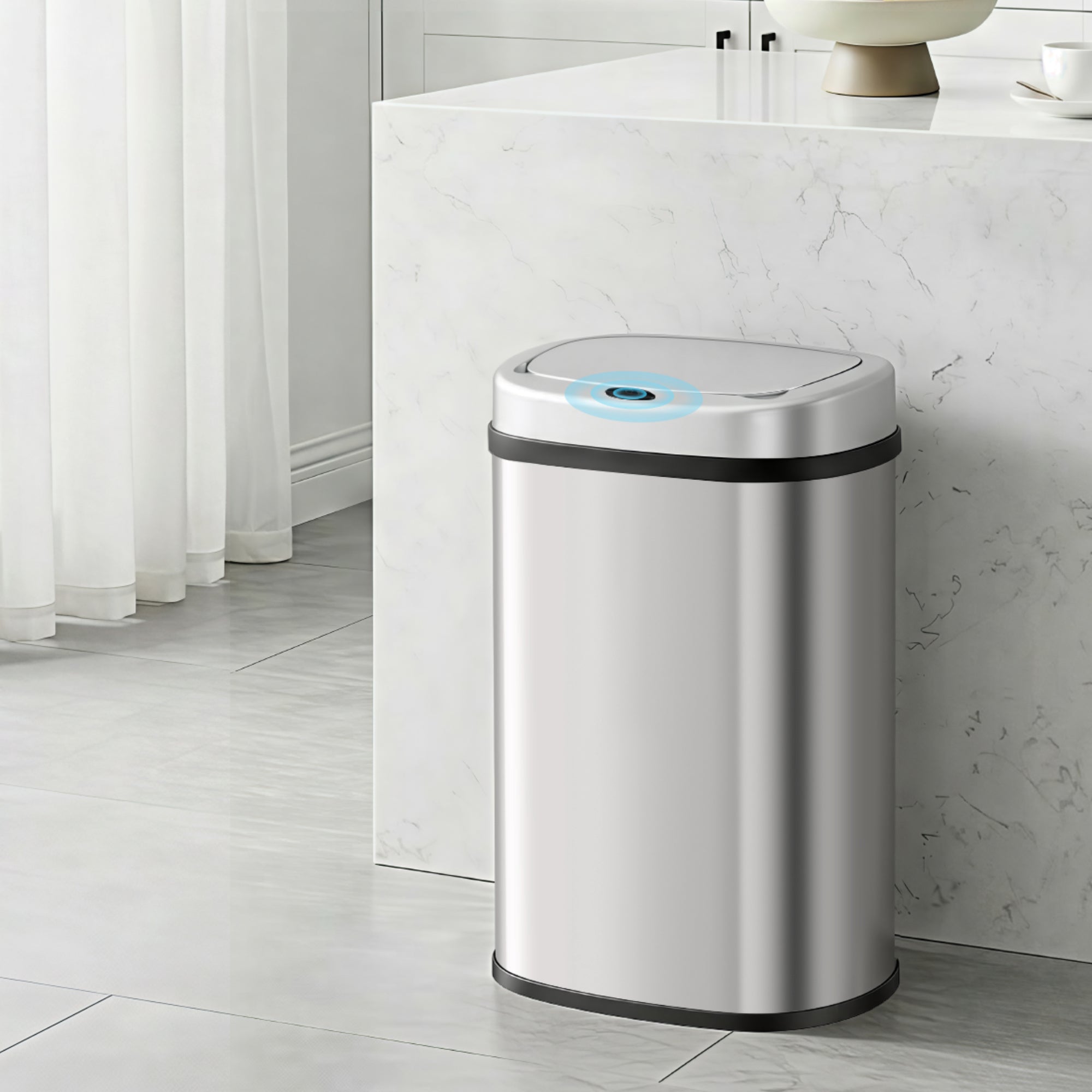 Devanti 50L Sensor Bin Motion Rubbish Automatic Silver