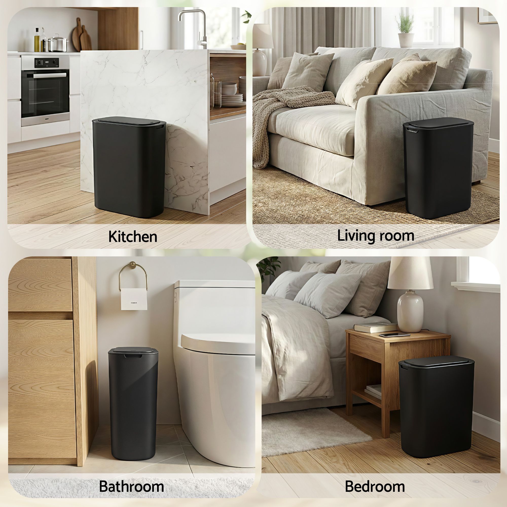 Devanti Automatic Trash Bin with Lid 21L Motion Sensor Kitchen Bin Touchless