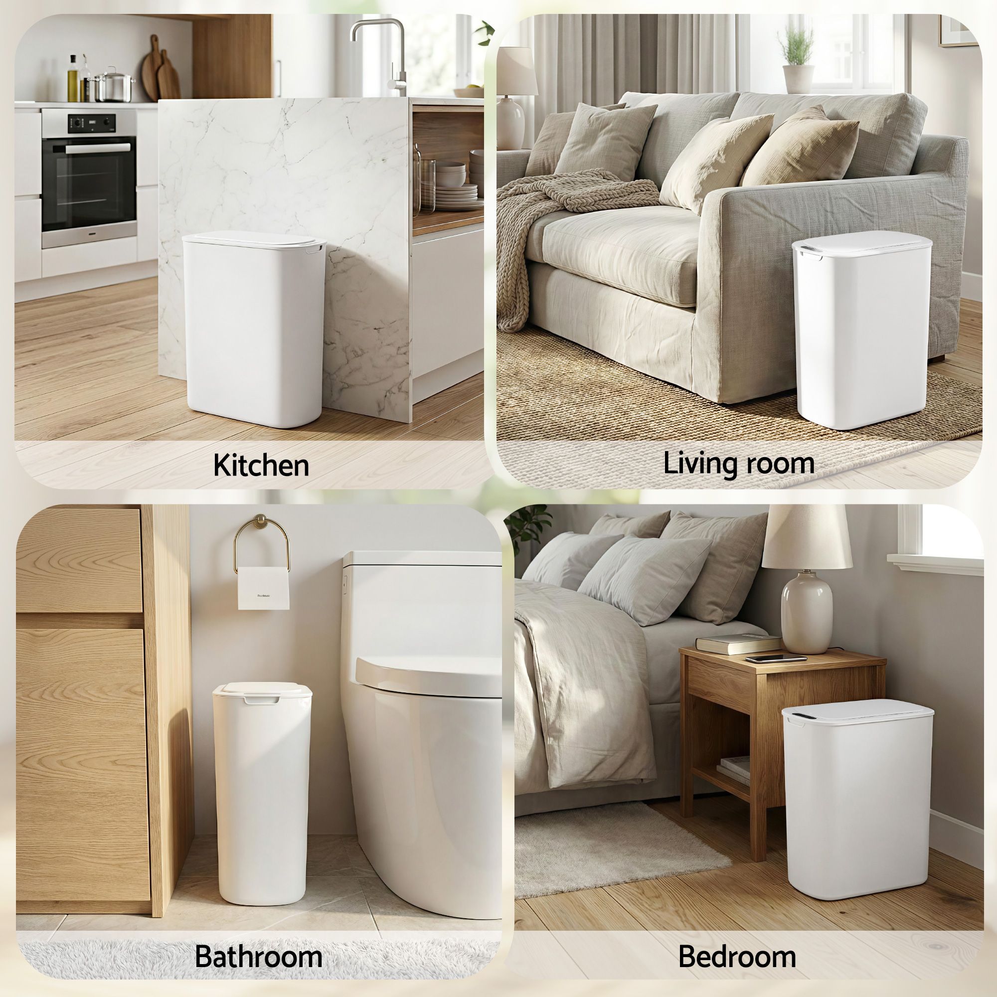 Devanti Automatic Trash Bin with Lid 21L Motion Sensor Kitchen Bin Touchless