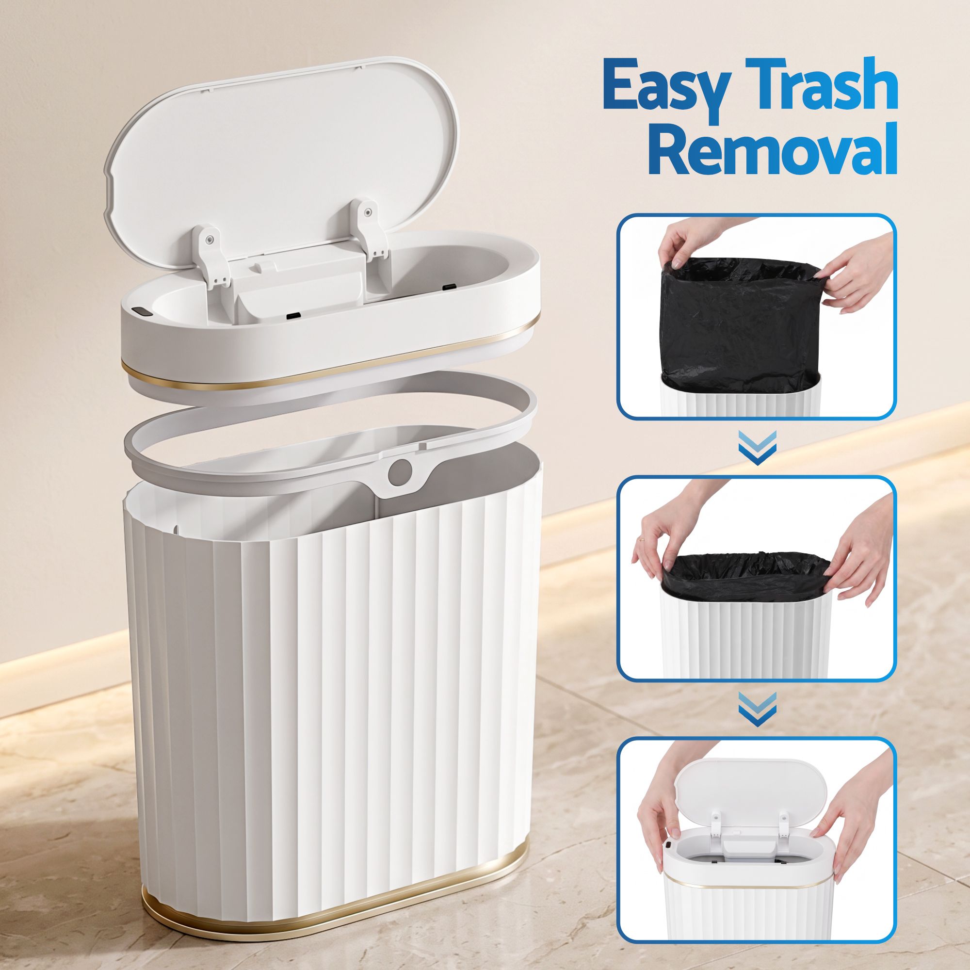 Devanti Sensor Bins 7L Motion Sensor Trash Can Slim Touchless Automatic Waste