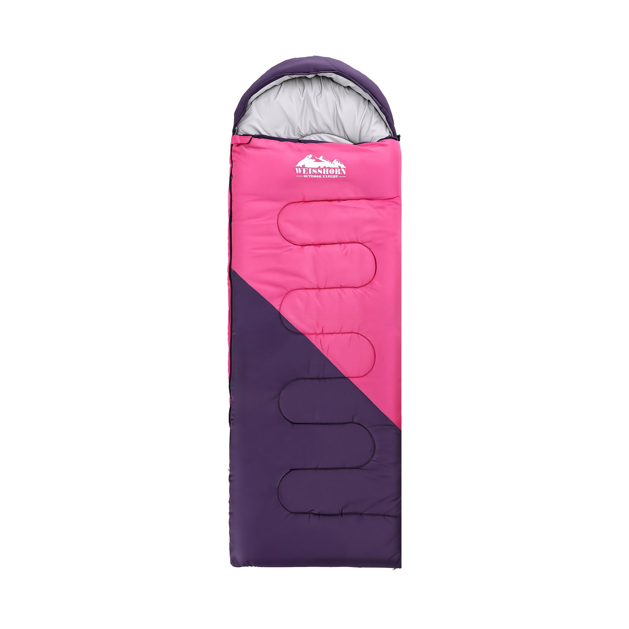 Weisshorn Sleeping Bag Single 213cm Thermal Camping Hiking Pink - Free Delivery