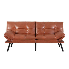 Artiss Sofa Bed Convertible 3 Seater Couch Recliner Lounge Chair Leather Brown