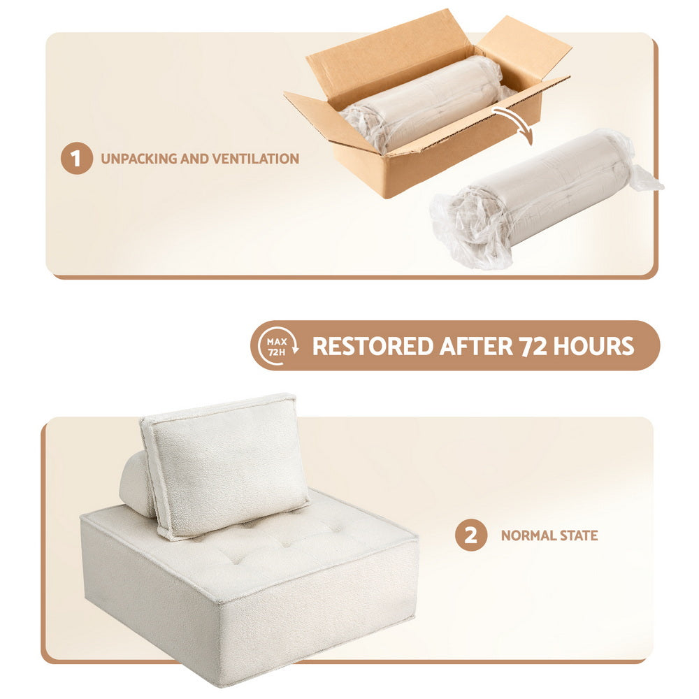 Artiss Floor Sofa Lounge Chair 4 Seater with Pillow