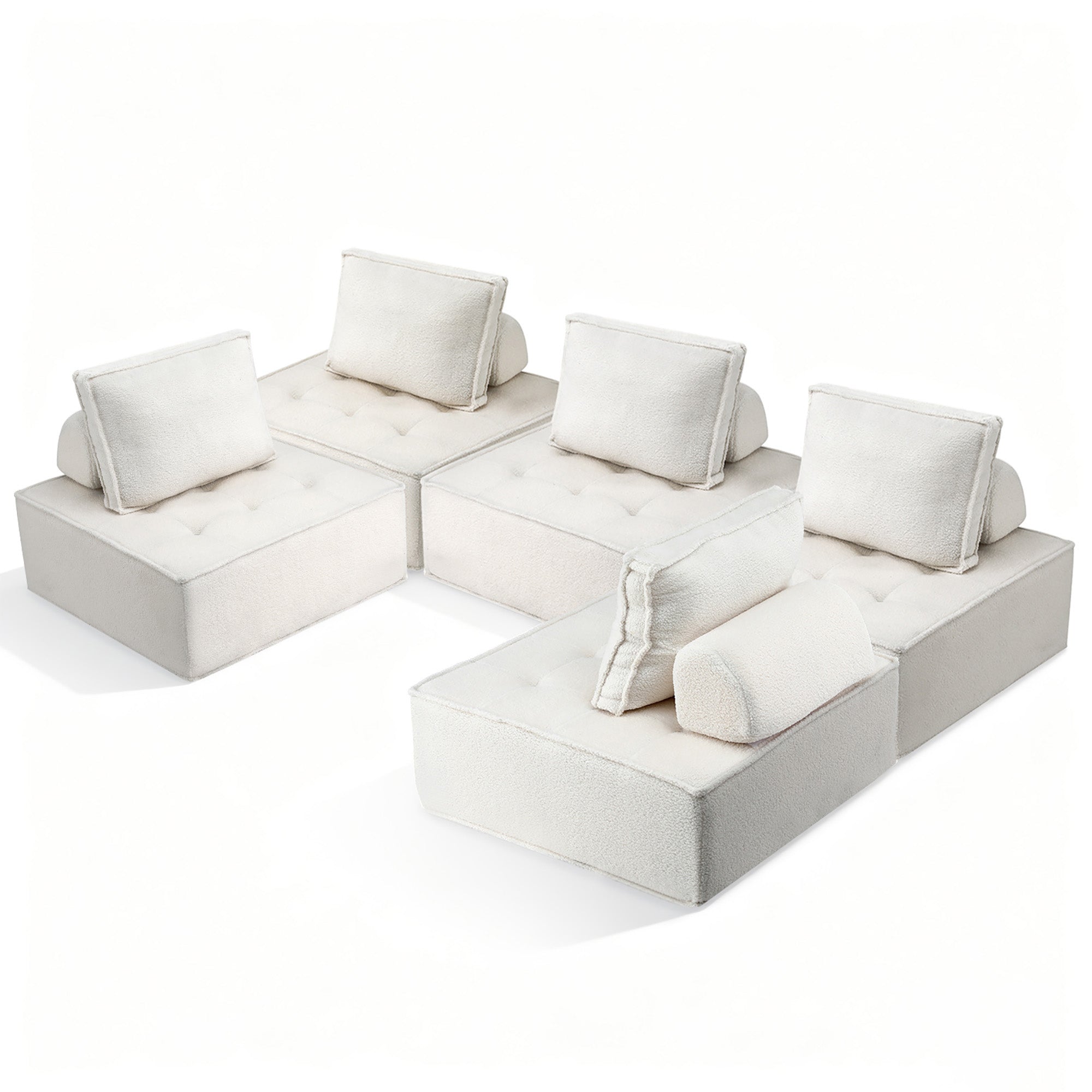 Artiss Floor Sofa Lounge Chair 5 Seater with Pillow