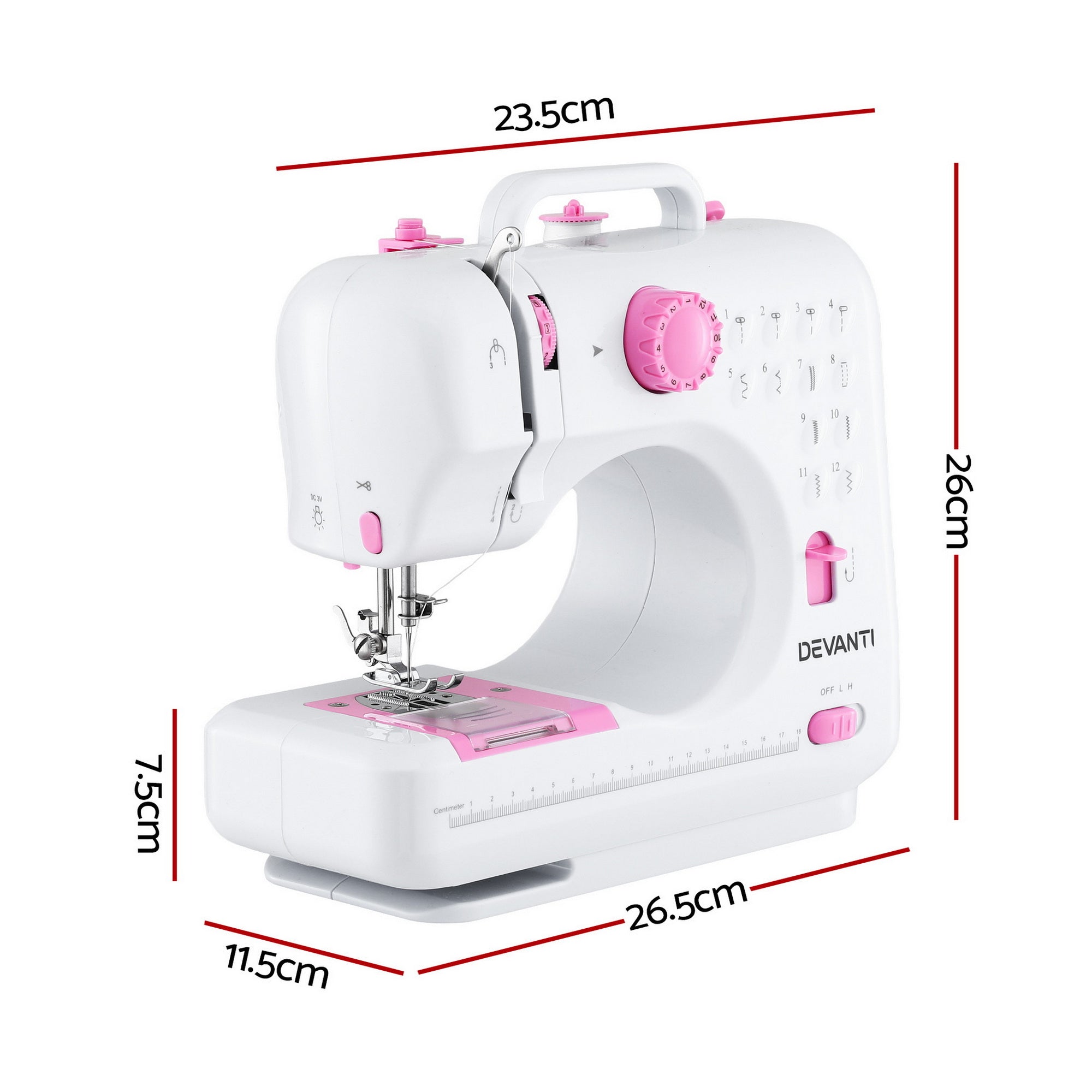 Devanti 12 Stitches Mini Sewing Machine Beginners Free Delivery