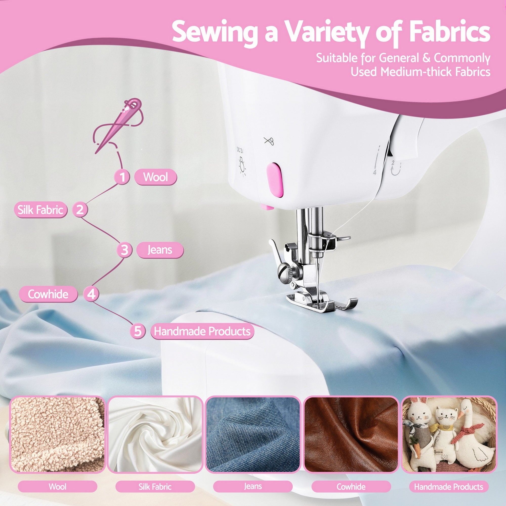 Devanti 12 Stitches Mini Sewing Machine Beginners Free Delivery
