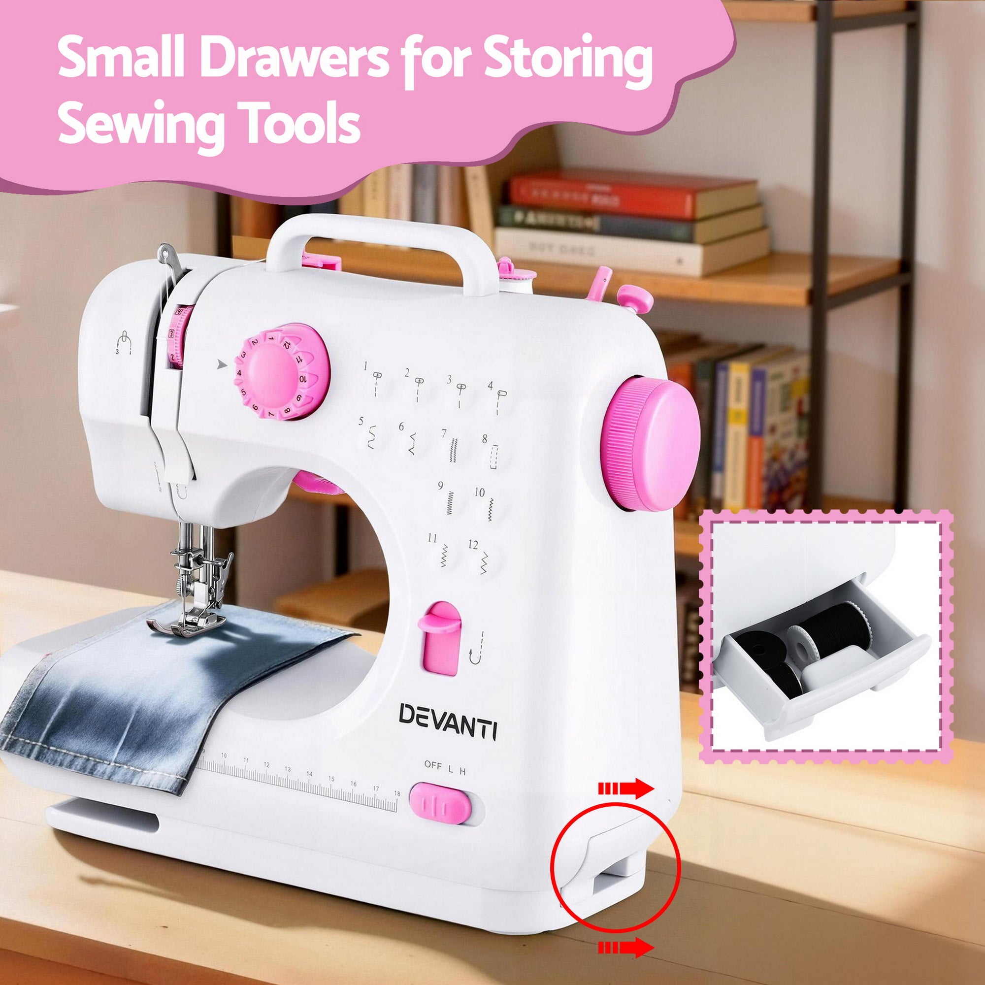 Devanti 12 Stitches Mini Sewing Machine Beginners Free Delivery