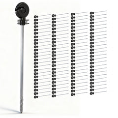 Giantz Electric Fence Ring Insulators 100 Piece Stand off Screw in Insulator Black